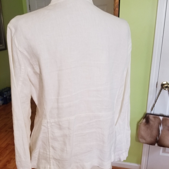 Classic Eileen Fisher Linen Jacket Top - Picture 4 of 5